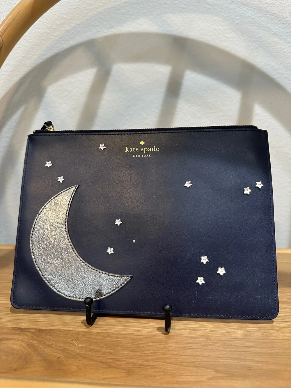 RARE kate spade Star Gia Clutch 2016 Lido Avenue Collection with Silver Moon
